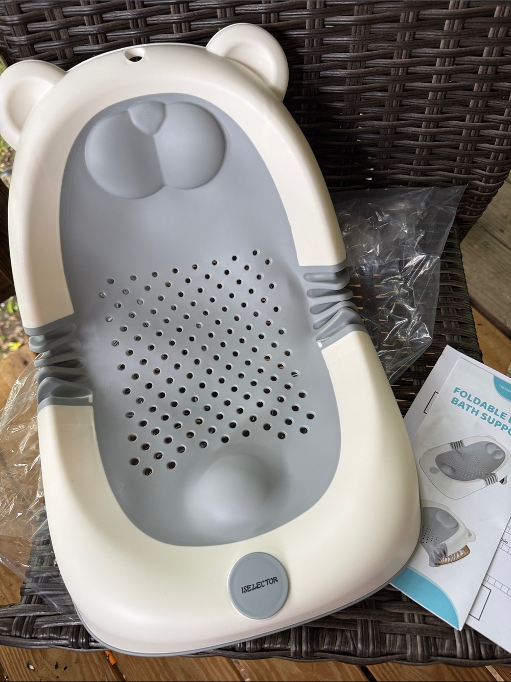 New in box Foldable Baby Bath Support with silicone